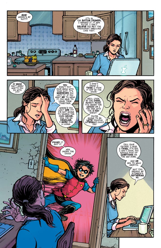 Interior page featuring Lois Lane and Jonathan Kent
