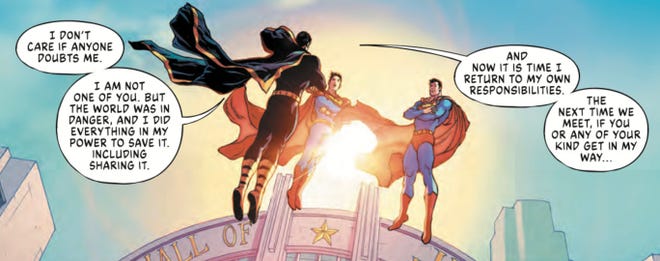 Black Adam bids farewell to the Supermen