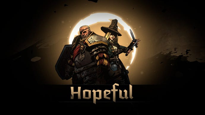 A warrior and mage get a positive 'hopeful' buff in Darkest Dungeon 2