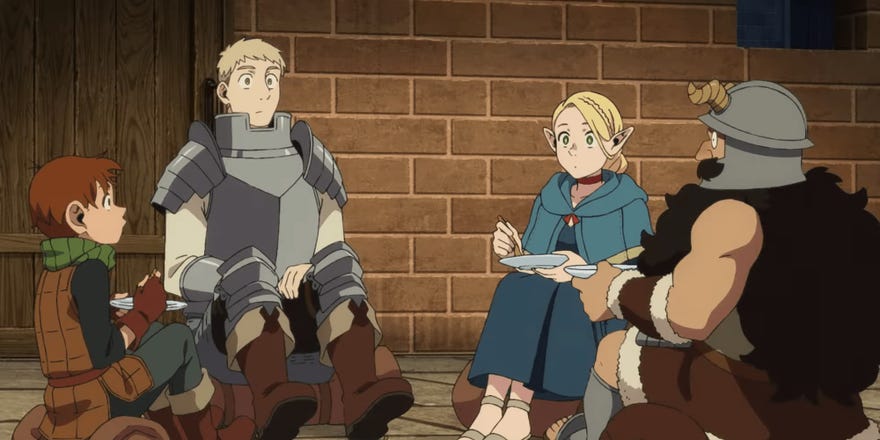 Delicious in Dungeon party resting