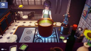 A player cooks a meal beside Remy in Chez Remy in Disney Dreamlight Valley