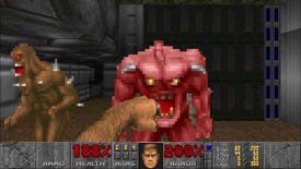The player punches a pinky in Doom (1993)