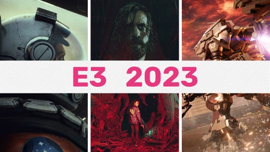 Artwork for Starfield, Alan Wake 2 and Armoured Core 6 for our E3 2023 liveblog