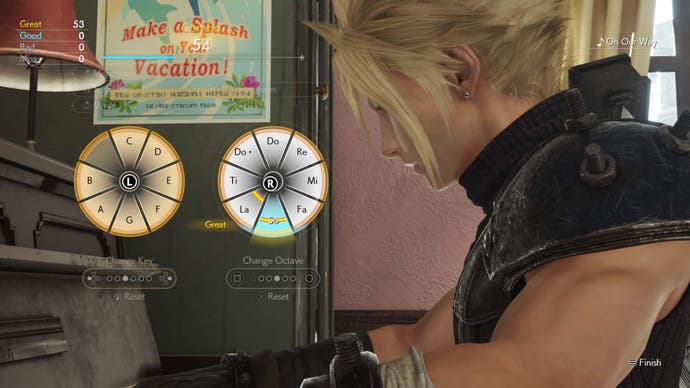 Cloud plays piano in Final Fantasy 7 Rebirth