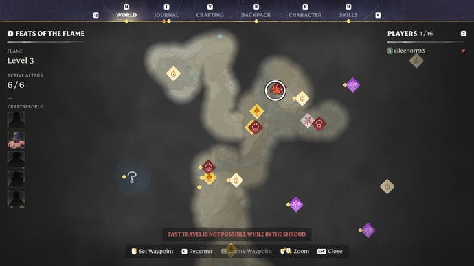 Map view of an Amber location in Enshrouded.