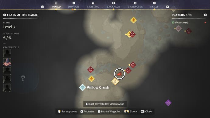 Map view of a clay location at Enshrouded.