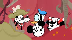 Goofy, Donald, Mickey and Minnie in Disney Illusion Island