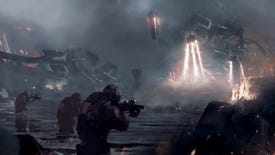 Concept art of soldiers wading through water for CCP's Eve London project
