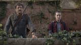 Pedro Pascal and Bella Ramsey looking towards the camera on a dilapidated building in the last of us season 1 HBO show