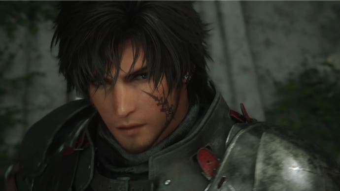 Extreme close up of Clive in Final Fantasy 16