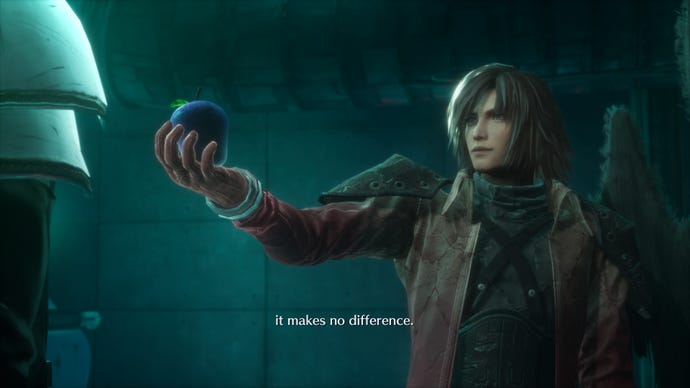 Genesis holds out a purple apple in Crisis Core - Final Fantasy VII - Reunion