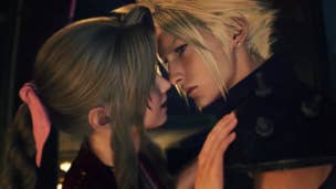 Cloud and Aerith nearly kiss in Final Fantasy 7 Rebirth.