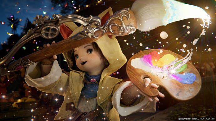 Lalafell Krile as Pictomancer from the FF14 Dawntrail trailer