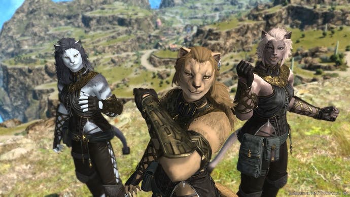اسکرین شات سه Hrothgar زن در FF14