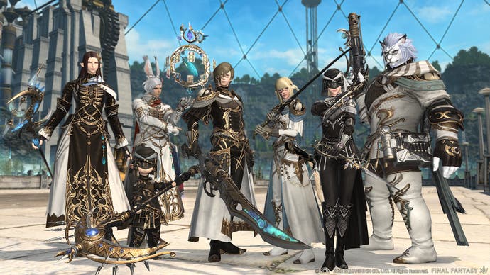 Final Fantasy 14 characters showing off outfits