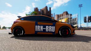 A car in Forza Horizon 4 with an Irn-Bru decal
