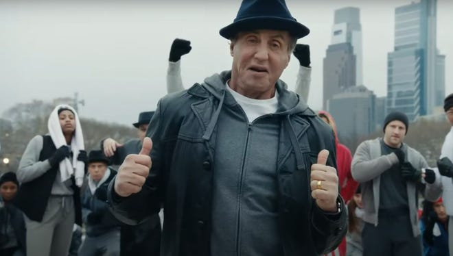 Sylvester Stallone as Rocky Balboa in a Facebook groups Superbowl commercial