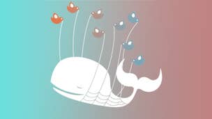 The infamous 'Twitter Fail Whale' image treated with an effect that makes it fade from a healthy blue to a dangerous red.