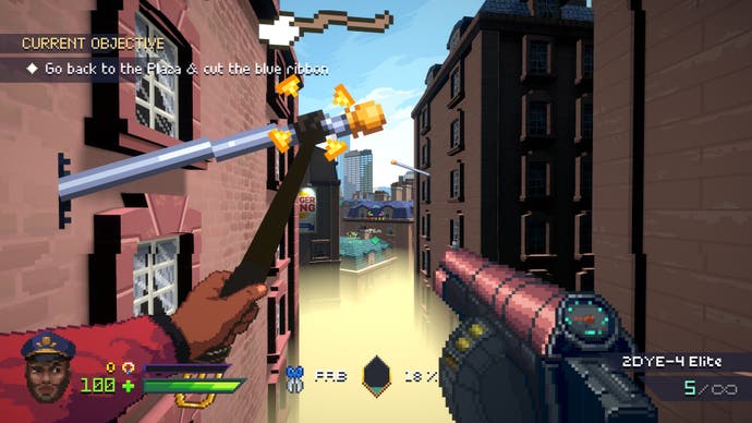 One of the uses of the whip in Fasion Police Squad is to swing it.