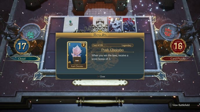 The Posh Chocobo Queen's Blood card is rewarded upon completion of a Card Carnival challenge in Final Fantasy 7 Rebirth.