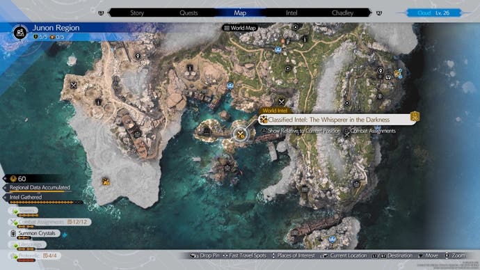 Map view of the Mindflayer location in Juno in Final Fantasy 7 Rebirth.