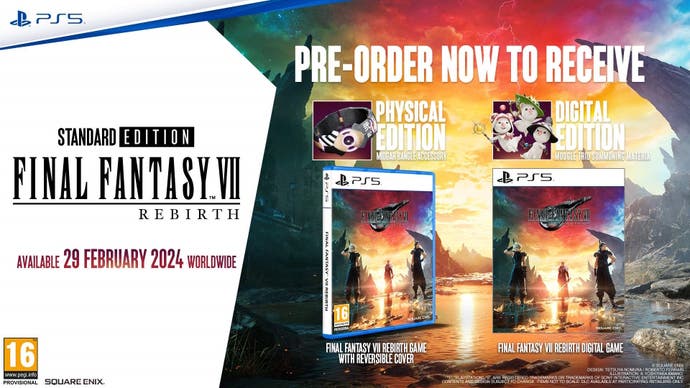 Pre-order details for Final Fantasy 7 Rebirth Standard Edition
