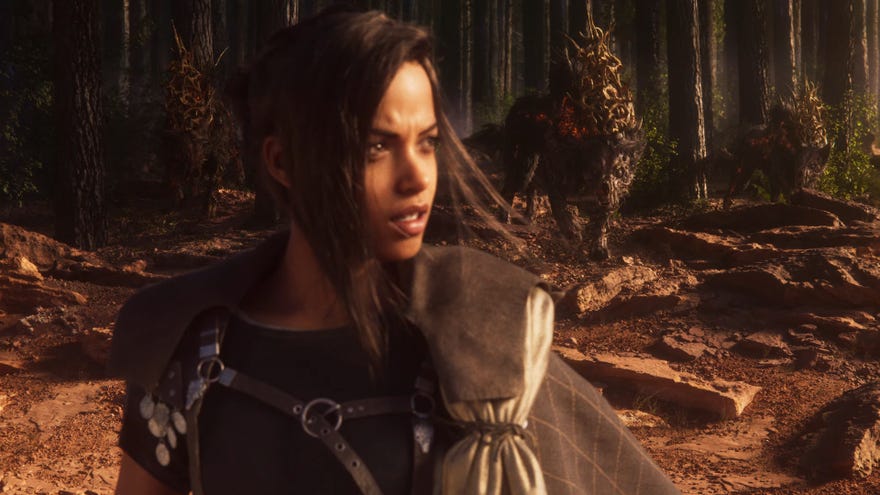 Forspoken protagonist Frey observes that she is surrounded by demon wolves