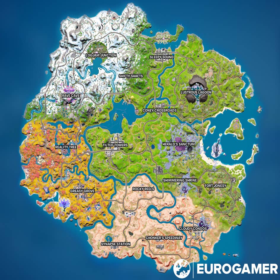 Fortnite new map, landmarks and named locations explained