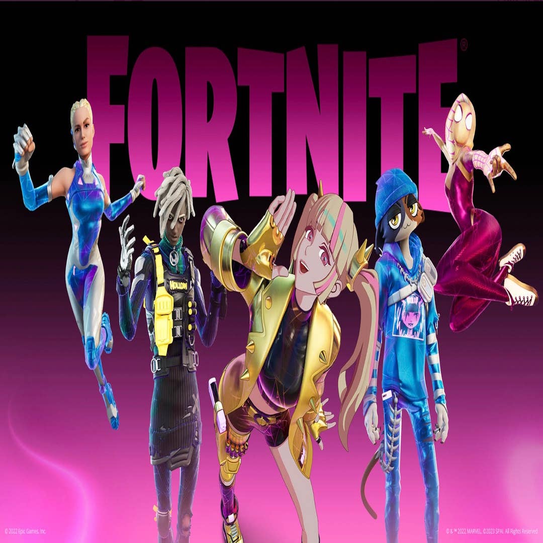 Fortnite Chapter 3 Season 4 Battle Pass skins, including Spider-Gwen,  Paradigm, and Twyn