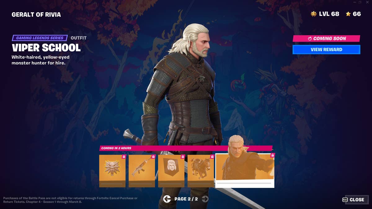 Geralt of Rivia in Fortnite: how to get his outfit and all his