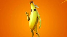 Key art of Peely from Fortnite showing the anthropomorphic banana waving