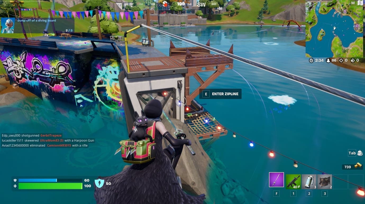Fortnite diving board locations and where to jump off a diving board