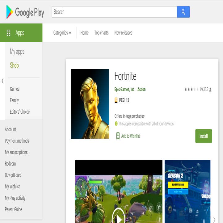 Epic Has Begrudgingly Put Fortnite on Google's Official App Store