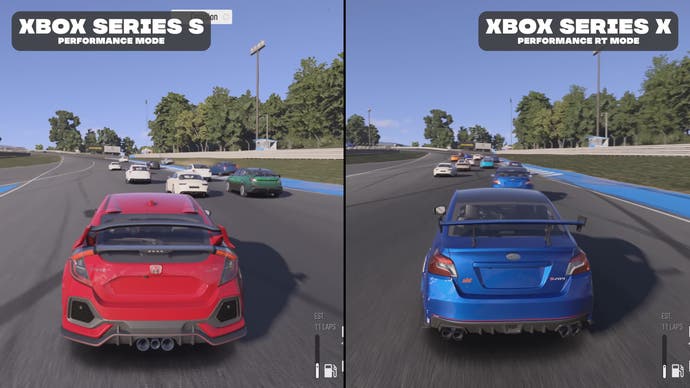 forza motorsport 2023 xbox series x vs series s comparison screenshot