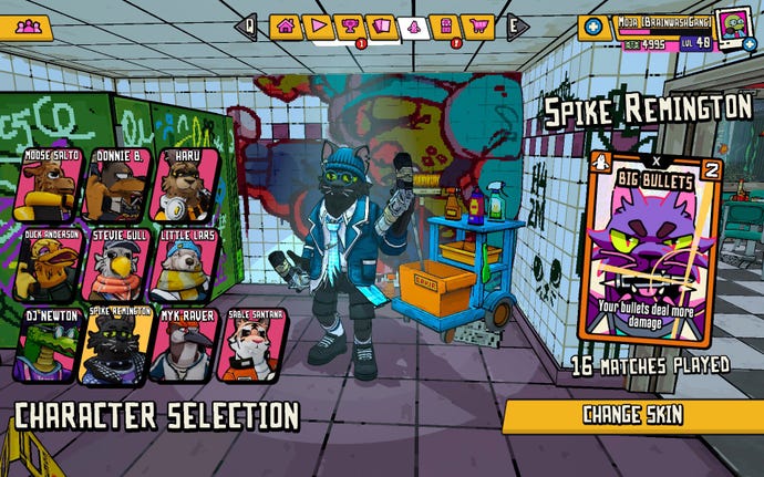 Character selection screen featuring cool crocs, cats, dogs, moose and more, in a screenshot from Friends Vs Friends.