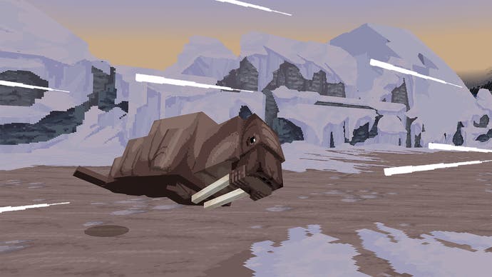 A walrus in Minecraft Frozen Planet