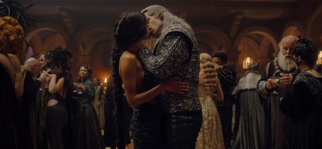 Geralt and Yen kiss