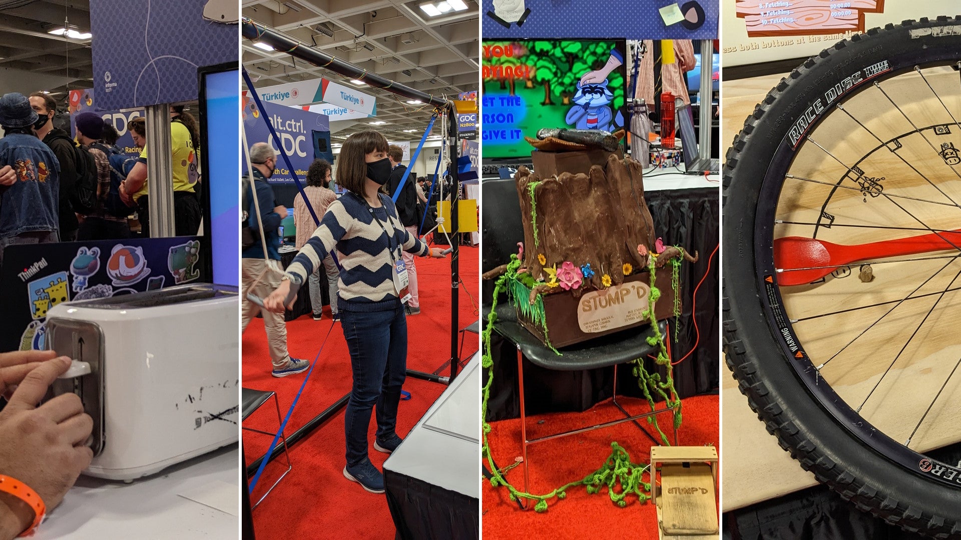 Four different Alt Ctrl games from GDC 2023's Alt.Ctrl.GDC stand