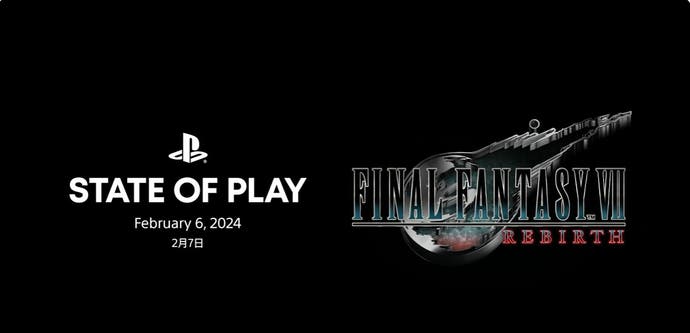 Логотип State of Play и логотип Final Fantasy 7 Rebirth