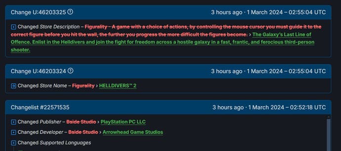 Historia falsa de Helldivers 2 SteamDB