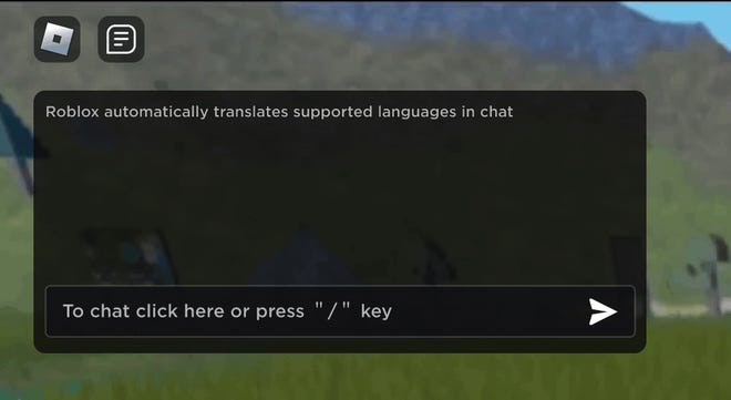 A demonstration of real-time text translation in Roblox