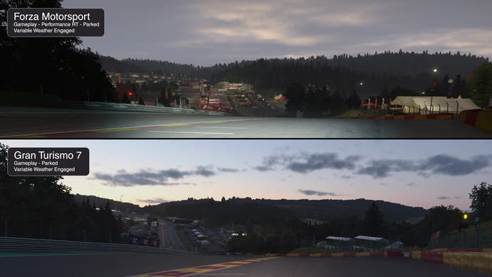 forza vs gran turismo 7 comparison: weather and variable time of day