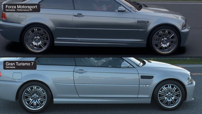 Forza vs [Noedit] Gran Turismo 7 Porównanie: BMW M3 luki panelu