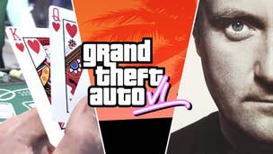 Poker, a GTA 6 logo, and Phil Collins, in a split image indicating what we want from GTA 6