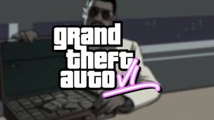 Custom GTA 6 logo over the top of Lance Vance from Vice City Stories, holding a briefcase full of money.