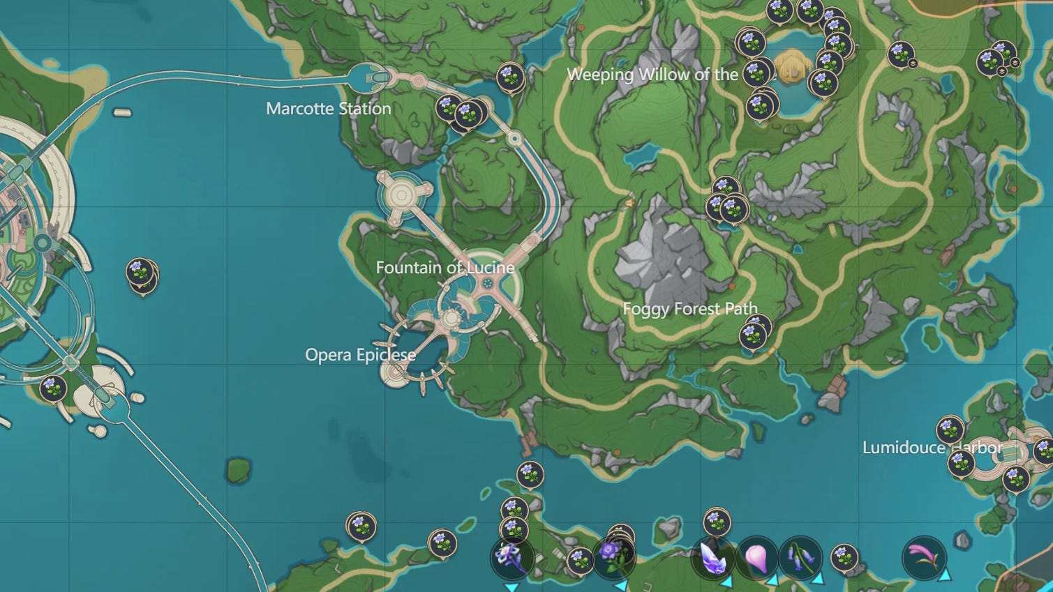 Genshin Impact purple Teyvat product locations