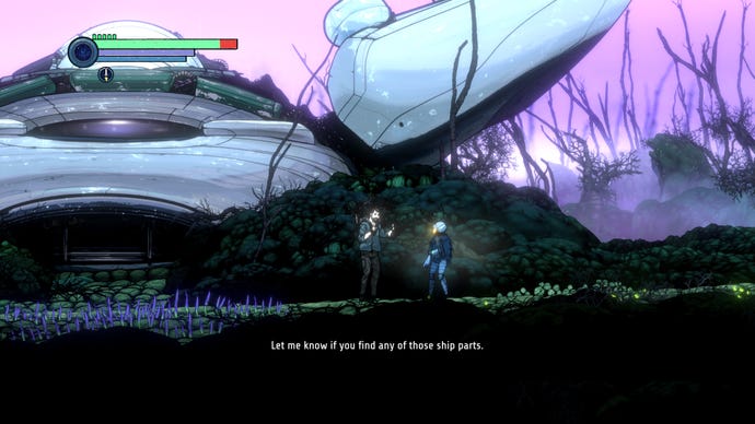 ghost song resetera A robot talks with a human in front of a large space ship in Ghost Song