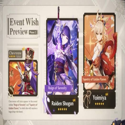 Calendário dos banners de Genshin Impact 4.3