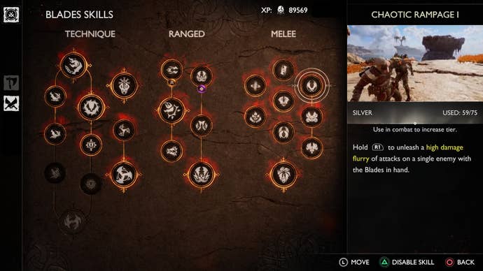 The Chaotic Rampage Skill in God of War Ragnarok which deals high damage to a single target