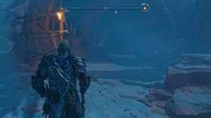 Kratos exploring the Alfheim desert during the Secret of the Sands Favour in God of War Ragnarok